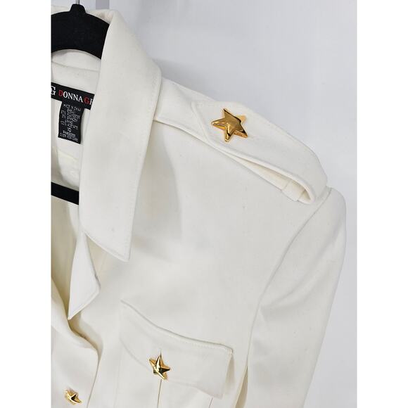 Donna Gray Women's White Polyester Blend Star Three-Button Blazer Size 10 - Picture 5 of 5